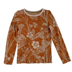 Smartwool Kids Classic Thermal Merino Wool Base Layer Crew Top Youth XS Orange